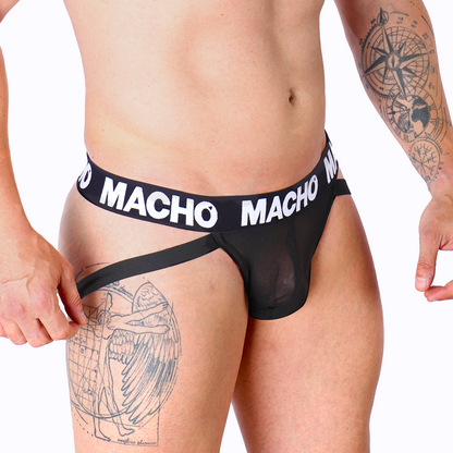 Jockstrap Sport Lycra de Rejilla Negra – Un toque de atrevimiento