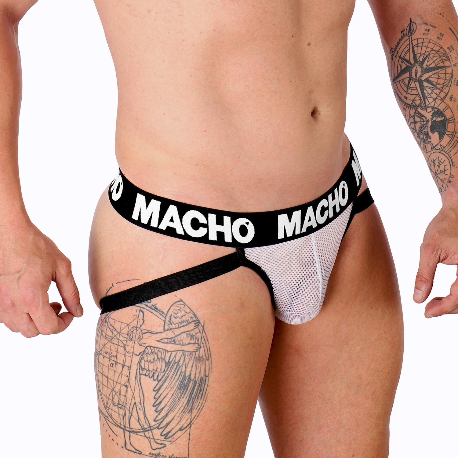 Jockstrap Lycra de Rejilla Blanca – Sujeción y un toque de ingenuidad