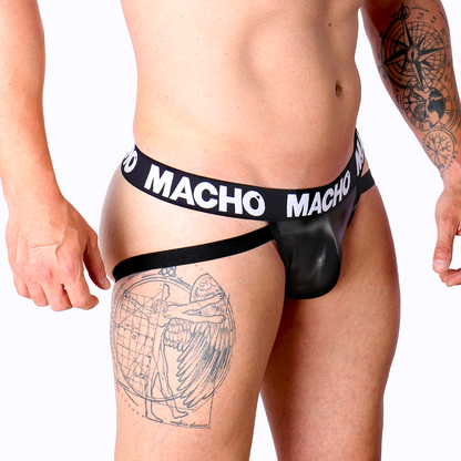 Jockstrap Cuero Negro de MACHO - Sensualidad y Dominio