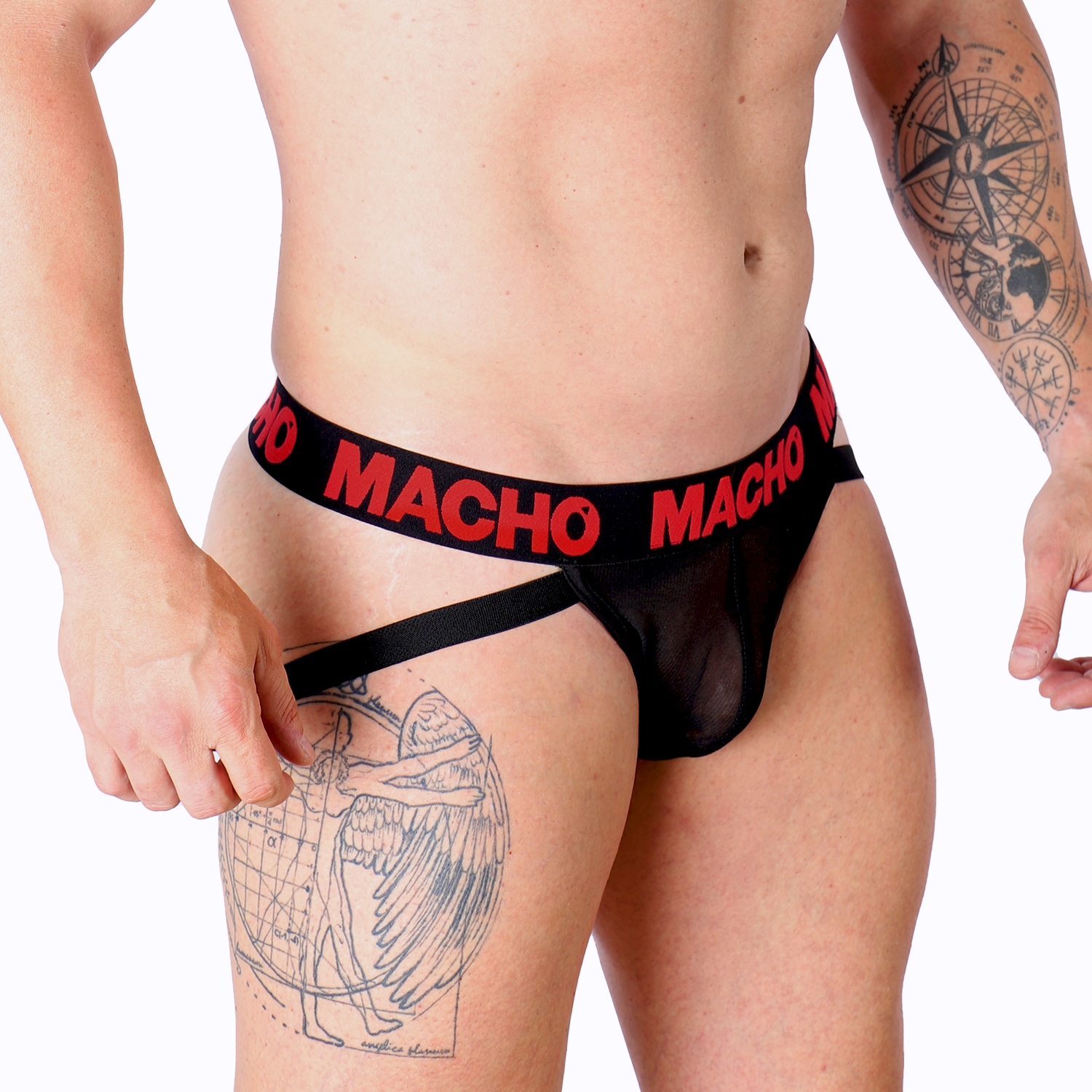 Jockstrap Lycra de Rejilla Negro y Rojo – El estilo y la sujeción no son opcionales