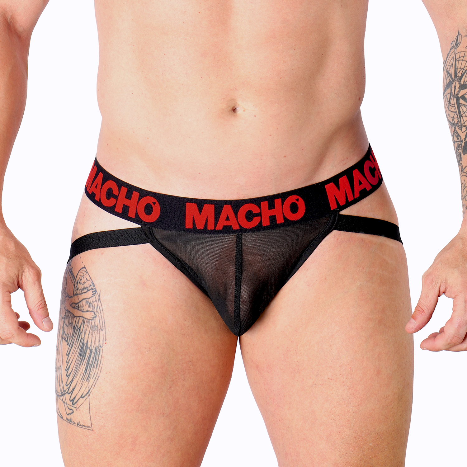 Jockstrap Lycra de Rejilla Negro y Rojo – El estilo y la sujeción no son opcionales